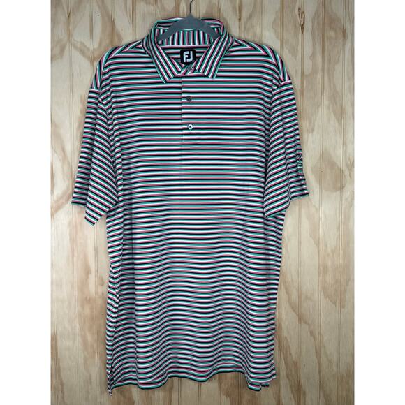 FootJoy Men’s XL Striped Golf Polo Shirt Performance Stretch Moisture Wicking - Picture 8 of 8